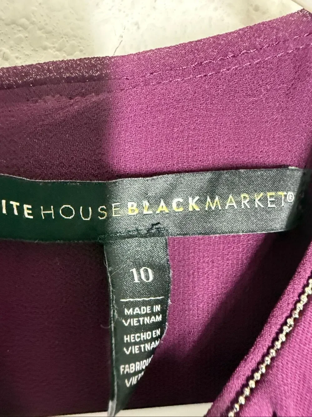 White House Black Market Plum Sleeveless Gathered Neck Top Size 10